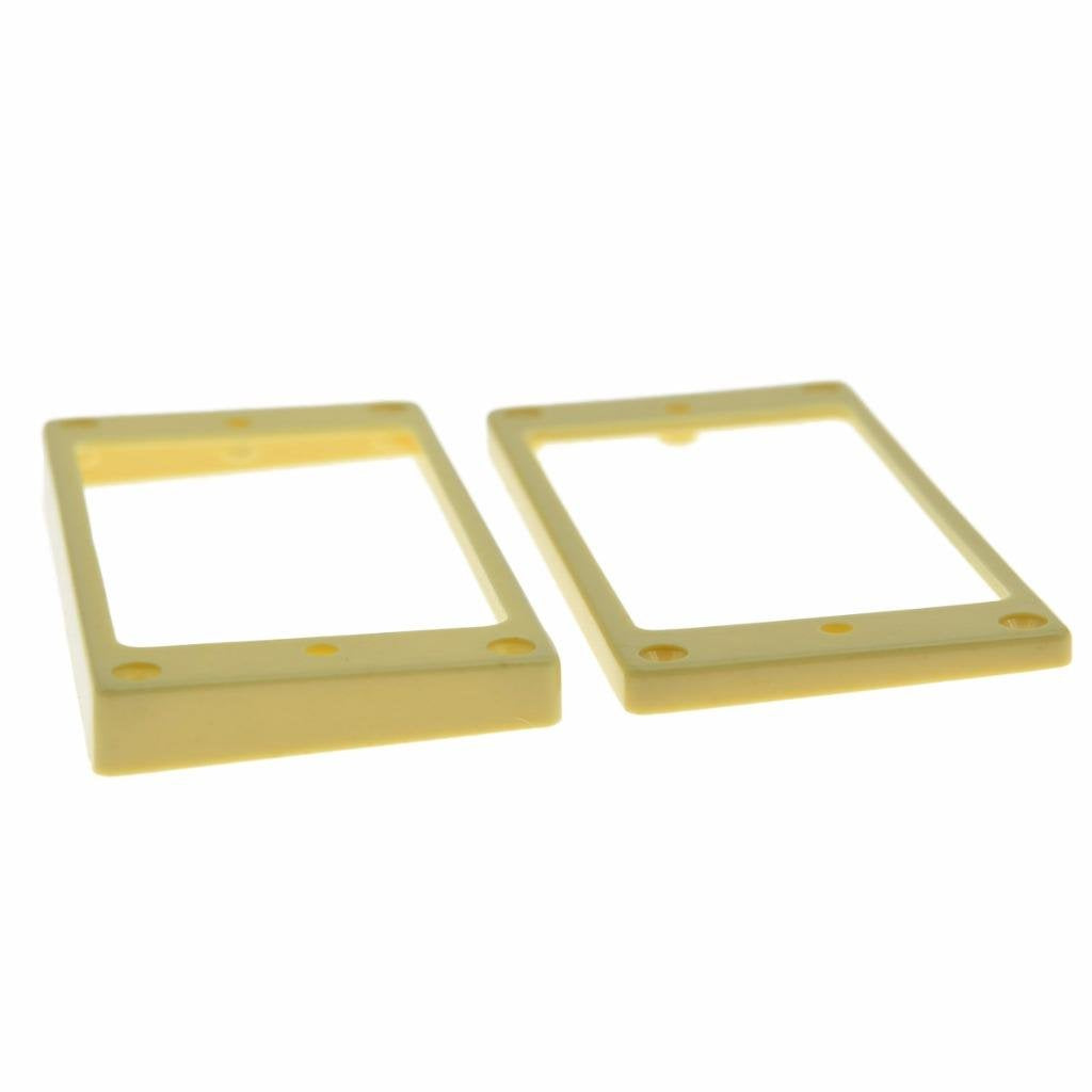 Dopro Set of 2 Plastic Humbucker Pickup Ring Pickup Mounting Frame Flat Bottom 3 * 5 for Neck and 7 * 9 for Bridge Pickup Cream